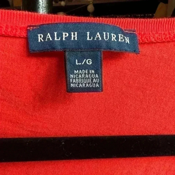 Ralph Lauren long sleeve vneck tee size large - Picture 5 of 5